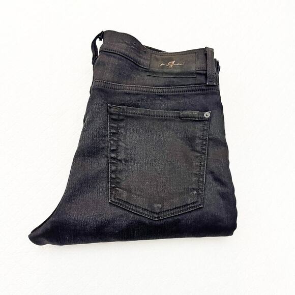 7 For All Mankind Men's Slimmy Stretch Black Denim Jeans Size 32 - Picture 1 of 8